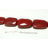 1 perle  jade teintée trapèze rouge facetté 