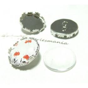 20 pièces: 10  boutons à coudre 20mm  couronne PP et 10 cab 