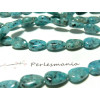 5 perles  jade kiwi bleu goutte plate 7 par 12mm 