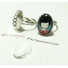 2 pièces:1 bague vague double fine PP  13 par18mm et 1 cab 