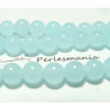 65 perles  jade teintée couleur bleu pale 6mm 