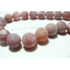Apprêt bijoux 2 perles Agate craquelé effet givre14mm  rouge 