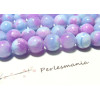 2 perles  jade teintée 12mm violet et bleu R73093 
