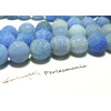 Apprêt bijoux 2 perles Agate craquelé effet givre14mm bleu 