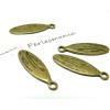 Apprêt bijoux 2 pendentifs ovale tiges Bronze 