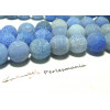 Apprêt bijoux 2 perles Agate 12mm  craquelé effet givre 