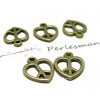 Apprêt bijoux 50 pendentifs coeurs ref 2D2416 Bronze 
