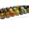 2 perles Agate du brésil facettée orange marron 14mm 