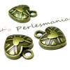 Apprêt bijoux 40  pendentifs coeur stylisé ref 2D2114 bronze 