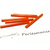 Apprêt bijoux: 15 Long tube en verre orange  ref 2J9116 