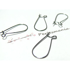 20 Supports de BO argent platine foncé 25 par 12mm Qualité 