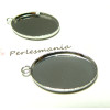 Apprêt 1  pendentif oval  18 par 25mm qualité  PP 