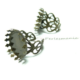 Apprêt 10  bagues  anneau coeur 20mm griffe BR 