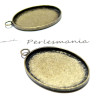 Apprêt 10  pendentifs oval  18 par 25mm qualité  BR 