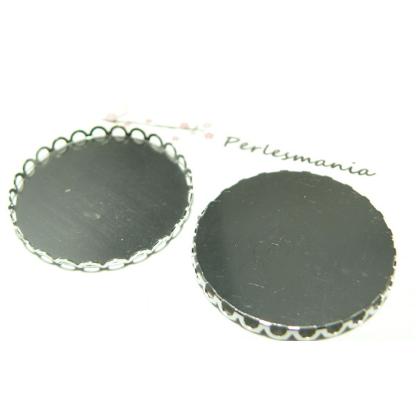 Apprêt 10 Supports de pendentif 30 mm vague PP 
