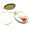 2 pièces: 1  pendentif oval  18 par 25mm qualité  BR  et 1 cab 