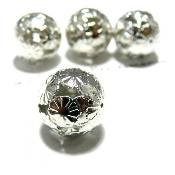 Apprêt  bijoux 4 pieces perles PP fleurs ref P215Y 16mm 