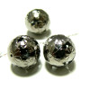 4 pieces ref P215A 16mm  perles argent noir 