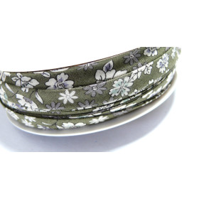 1 m ruban biais  liberty double 10mm ref FFcollection 3 fleuri