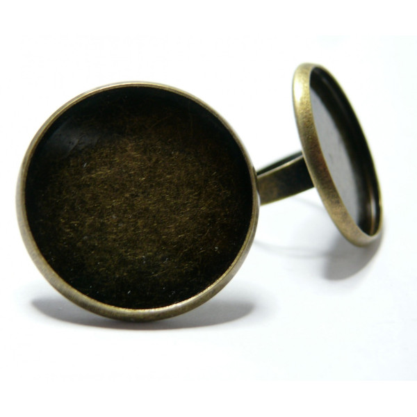 Supports de Bague Camée Cabochon Bronze 23mm