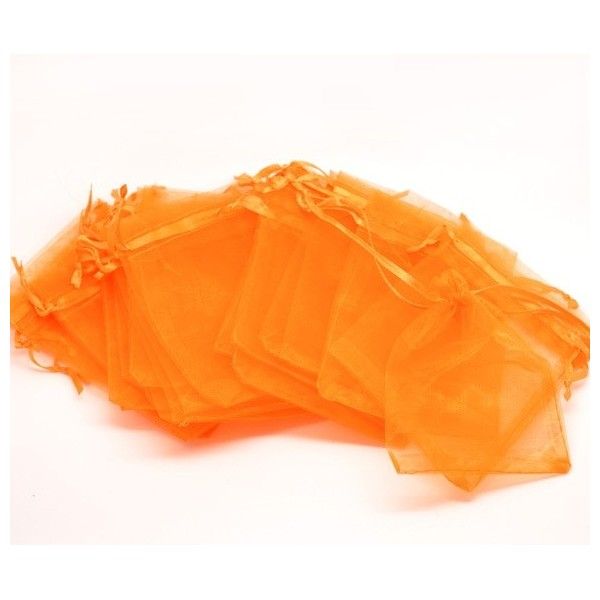 10 pochettes organza orange GM ( 120 par 160cm ) 