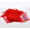 10 pochettes organza rouge PM ( 50 par 70mm ) 