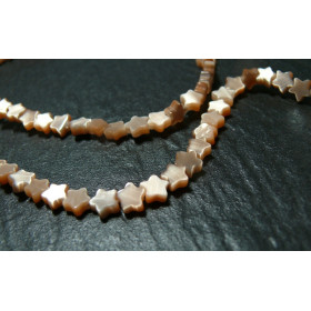 4 perles étoiles oeil de chat rose saumon 6 par 3 mm 