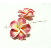 2 fleurs cabochons  fimo rose 20mm ref 2G3225 