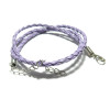 Apprêt bijoux 2 Colliers tressés cuir violet clair 2L4507