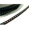 3 m ruban surpiqué marron et bleu 5mm ref 4599 collection 27