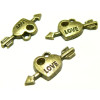 Apprêt bijoux 30 pendentifs P235 Love coeur bronze