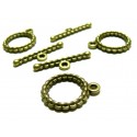 Apprêt bijoux 10 sets 2Y6526 magnifique fermoirs bronze