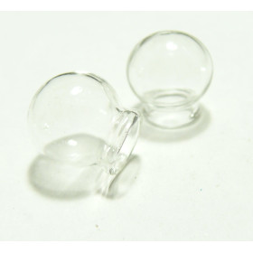Apprêt 1 globe boule cloche fiole en verre 25 et 15mm 