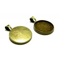 10 Supports de pendentif 16mm qualité attache triangle coloris Bronze
