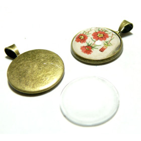 2 pièce 1 pendentif 20mm qualité attache triangle BR et 1 cab