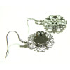 2 Boucles d'oreille retro fleur argent platine ref 26745