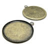 Apprêt bijoux 10 Supports de pendentif 18mm plateau BR