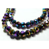 2J1609 - Lot de 20 perles de cristal facetté multicolore ronde 8 par 10mm