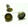 2 supports de Boucles d'oreille clips 16mm BR 