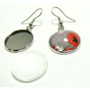 20 pièces: 10 Boucle d'oreille crochet Qualité 12mm  PP et 10 cabochons en verre