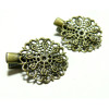 Apprêt bijoux 10 barrettes pince  fleur dentelle  BR  ref 2M3131
