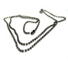 1 sautoir chaine  fine gun metal bille 2mm avec fermoir ref 2Z4510
