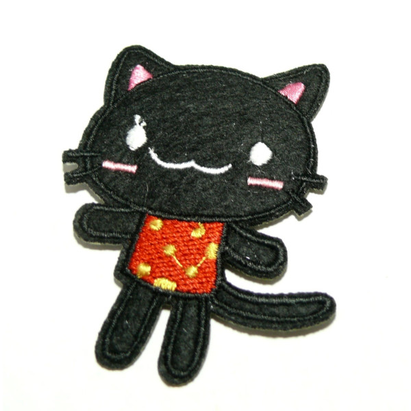 Apprêt mercerie 1 grand patch thermocollant Chat 70mm ref188527 239