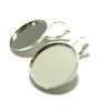 Apprêt 10 Supports Boucle d'oreille  25mm  qualité couleur argent platine