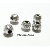 Apprêts et perles: 10 perles intercalaires P611 Vieil argent  style martelées 
