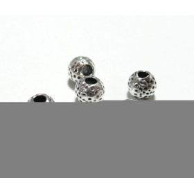 Apprêts et perles: 50 perles intercalaires P611 Vieil argent  style martelées 