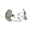 Apprêt bijoux 1 bague 18 par 25mm qualité argent platine PP