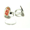 2 pièces: 1 bague 18 par 25mm qualité argent platine PP et 1 cabochon