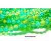 Perles de Verre Craquelé Bicolore Vert et Jaune, forme ronde 4mm