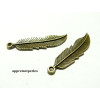Apprêt bijoux 10 pendentifs 2D1631 plume Bronze 